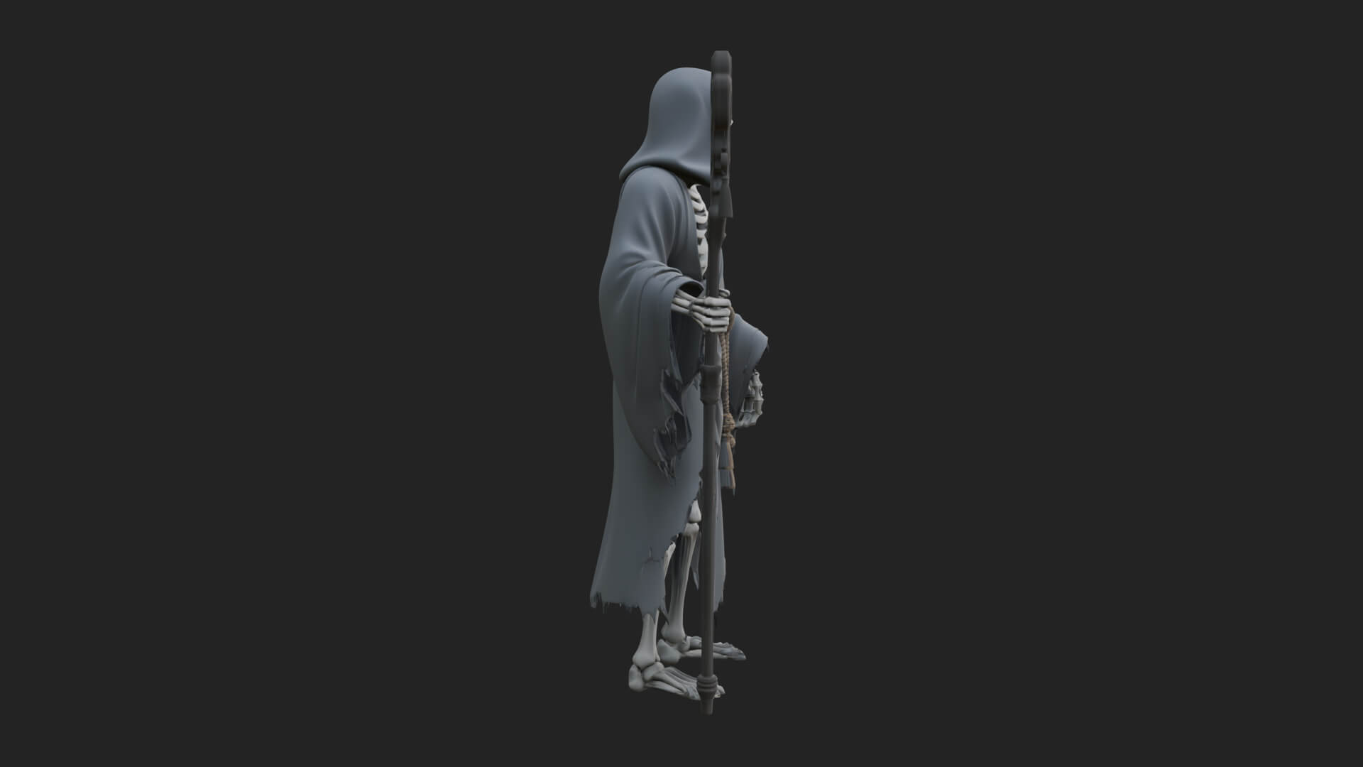 Hooded Skeleton Reaper Statue Design 28 3D Print Model 3D Model