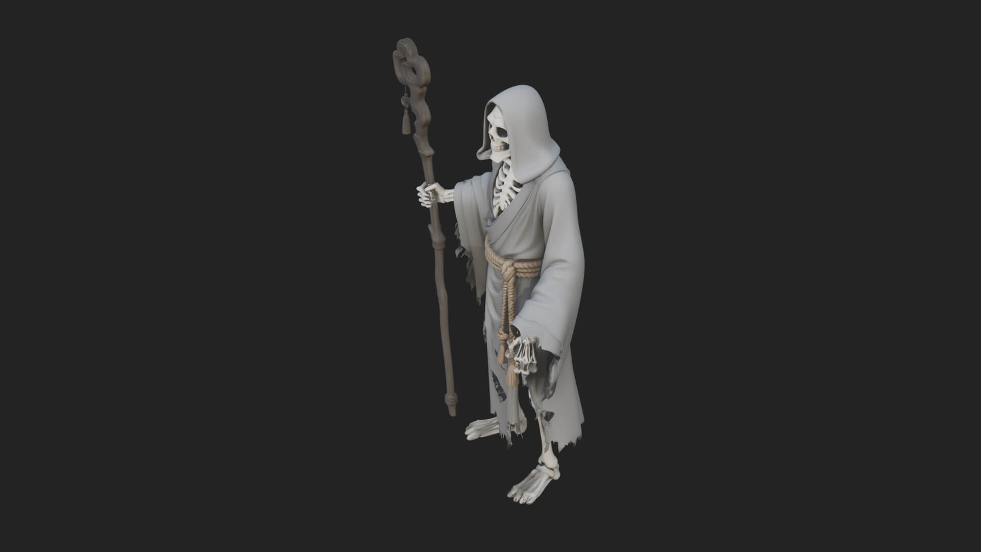 Hooded Skeleton Reaper Statue Design 28 3D Print Model 3D Model