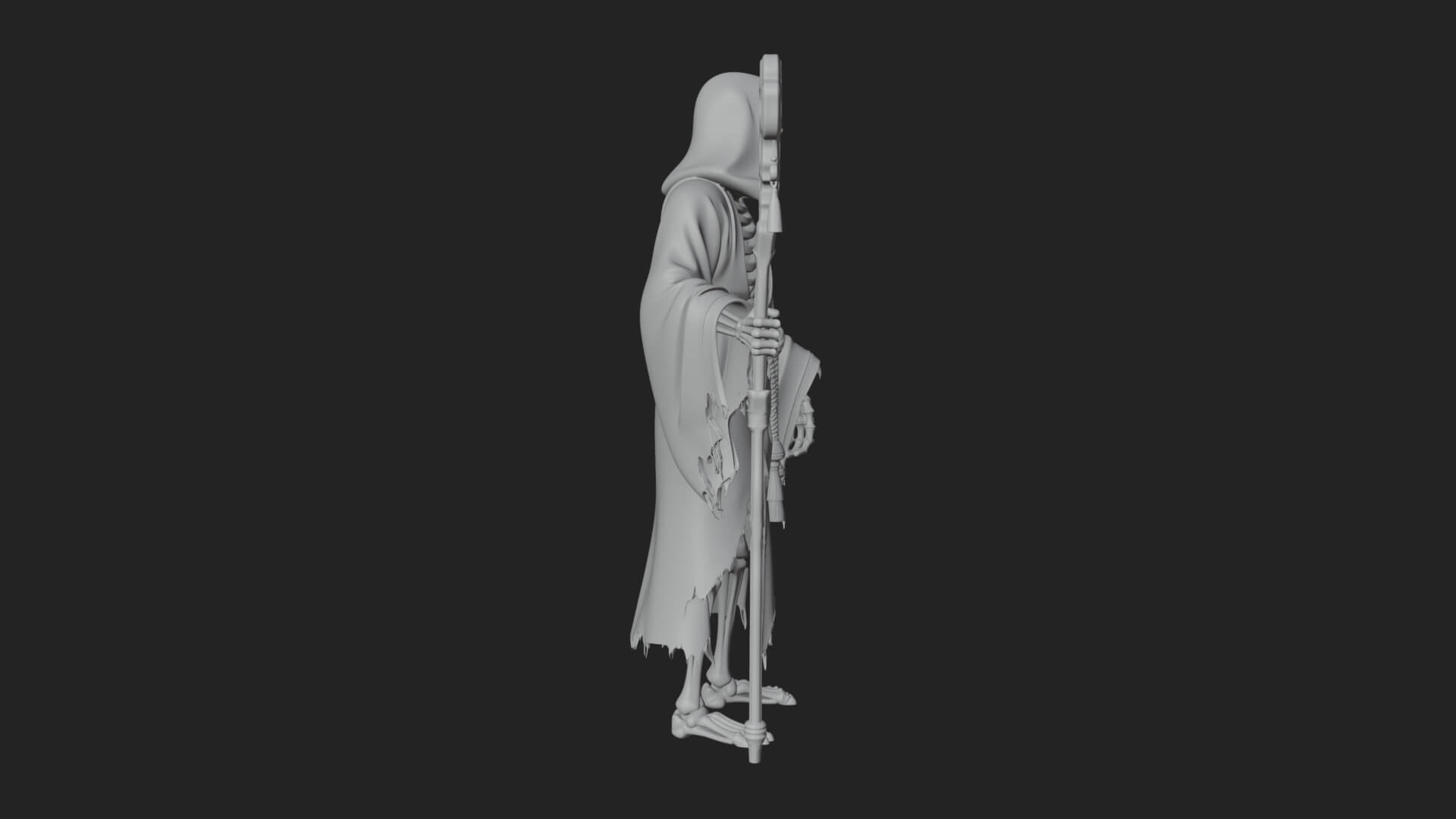 Hooded Skeleton Reaper Statue Design 28 3D Print Model 3D Model
