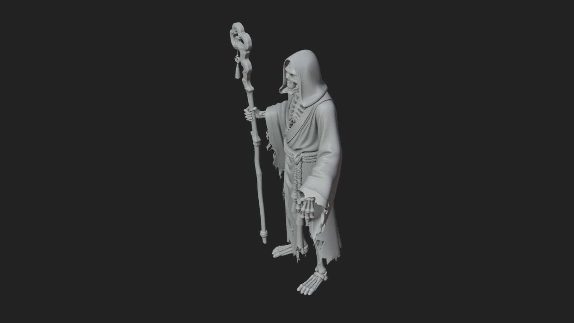 Hooded Skeleton Reaper Statue Design 28 3D Print Model 3D Model