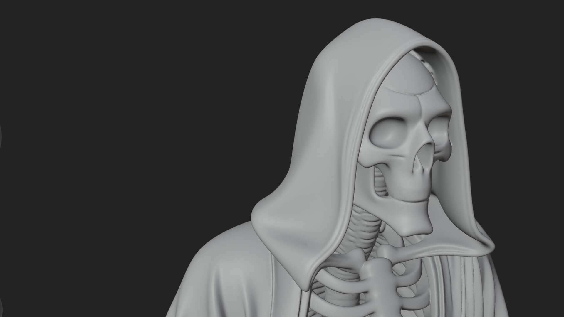 Hooded Skeleton Reaper Statue Design 28 3D Print Model 3D Model