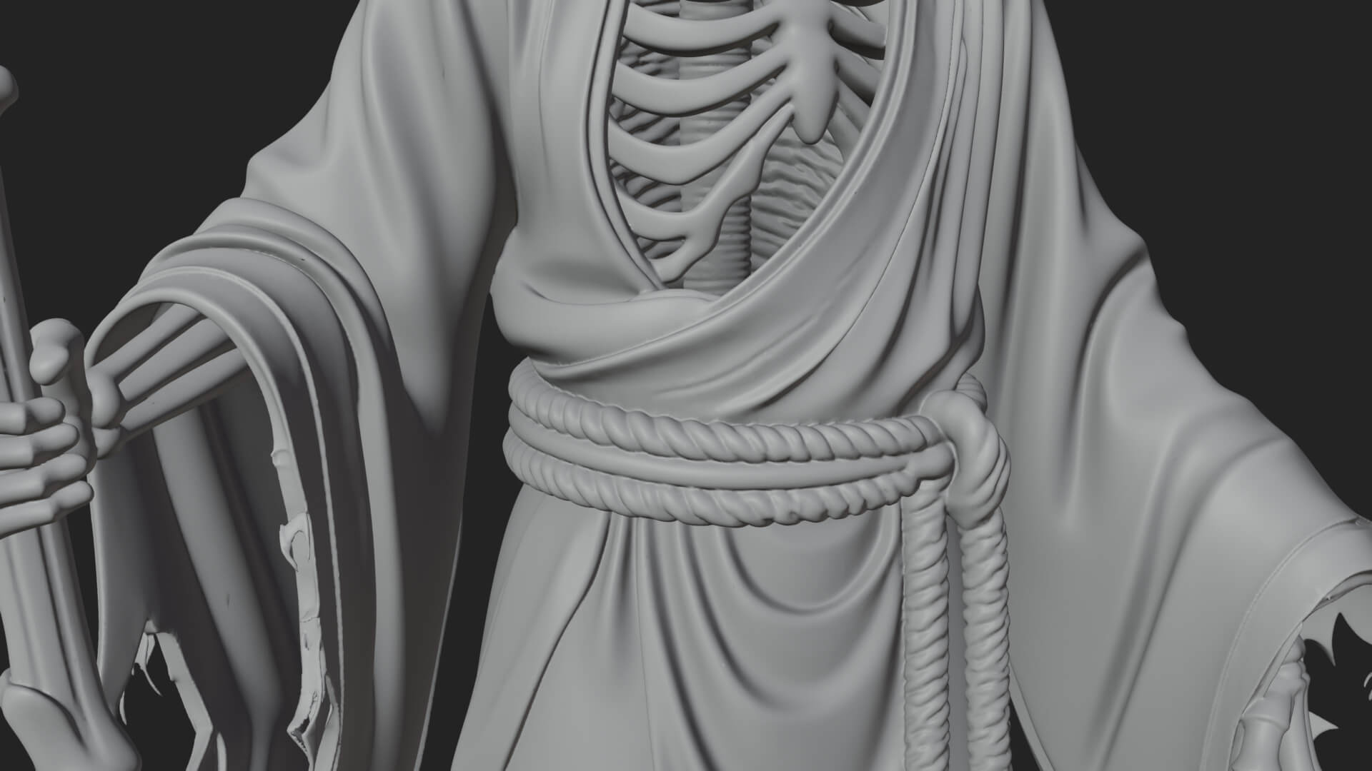Hooded Skeleton Reaper Statue Design 28 3D Print Model 3D Model