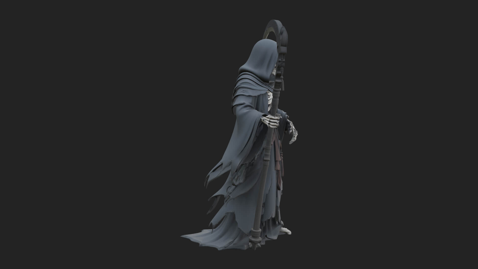 Hooded Skeleton Reaper Statue Design 29 3D Print Model 3D Model