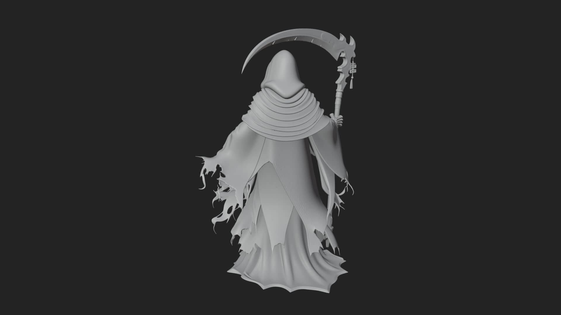 Hooded Skeleton Reaper Statue Design 29 3D Print Model 3D Model