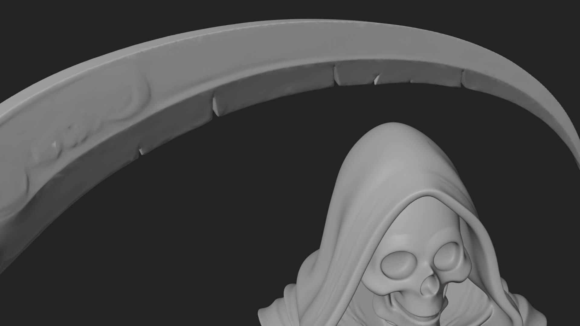 Hooded Skeleton Reaper Statue Design 29 3D Print Model 3D Model