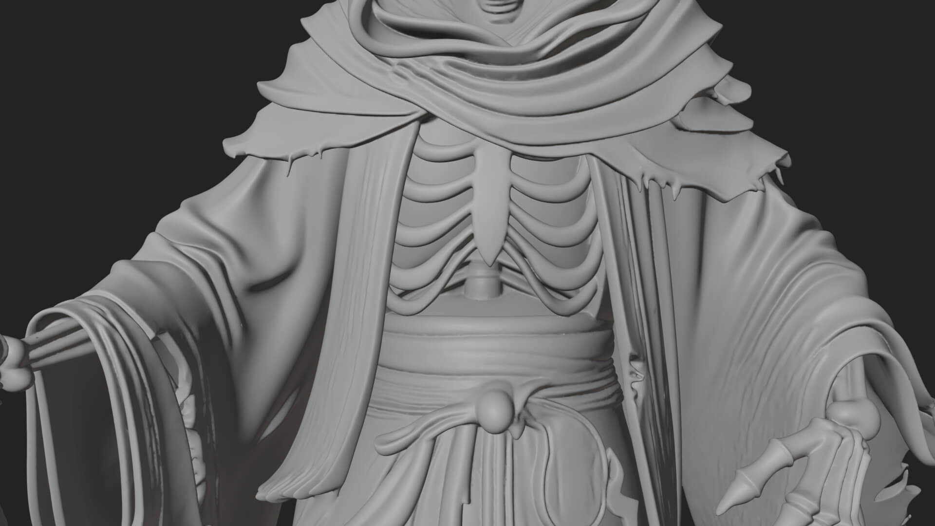 Hooded Skeleton Reaper Statue Design 29 3D Print Model 3D Model