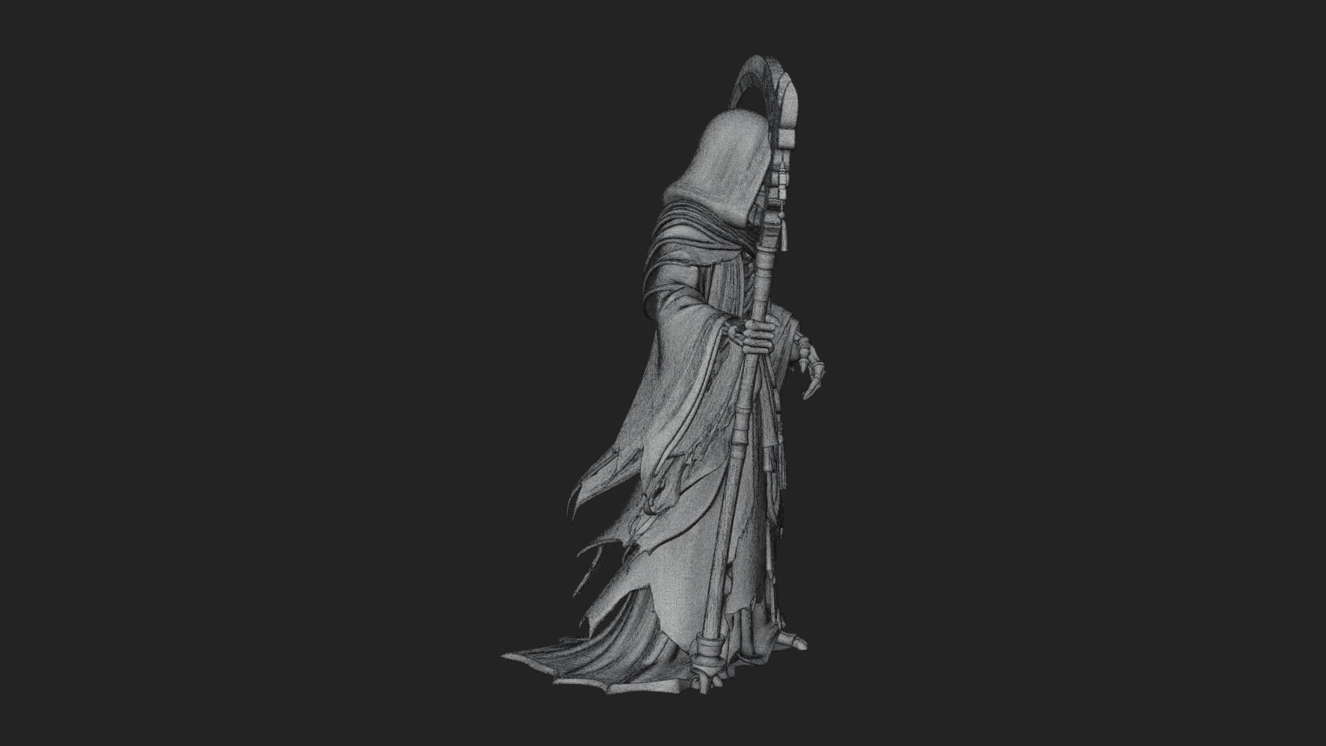 Hooded Skeleton Reaper Statue Design 29 3D Print Model 3D Model