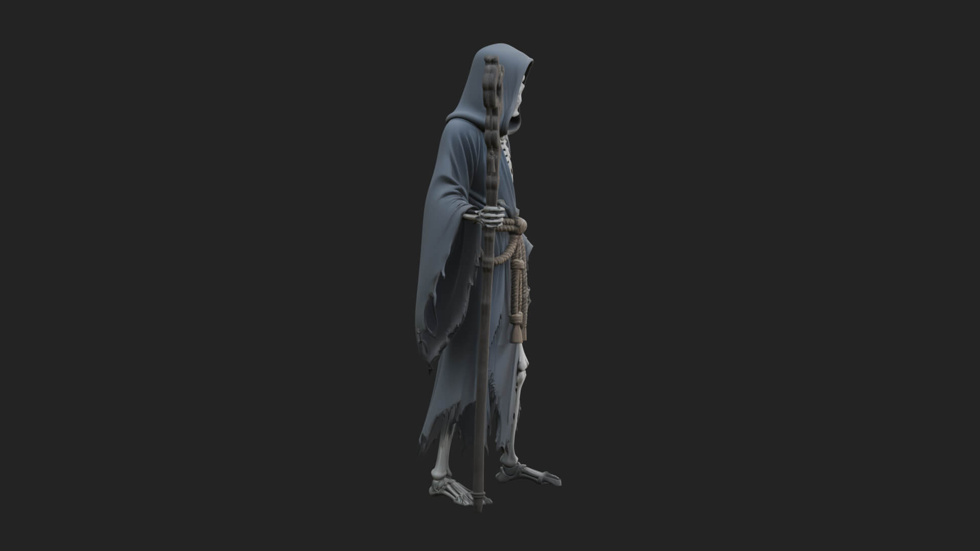 Hooded Skeleton Reaper Statue Design 30 3D Print Model 3D Model