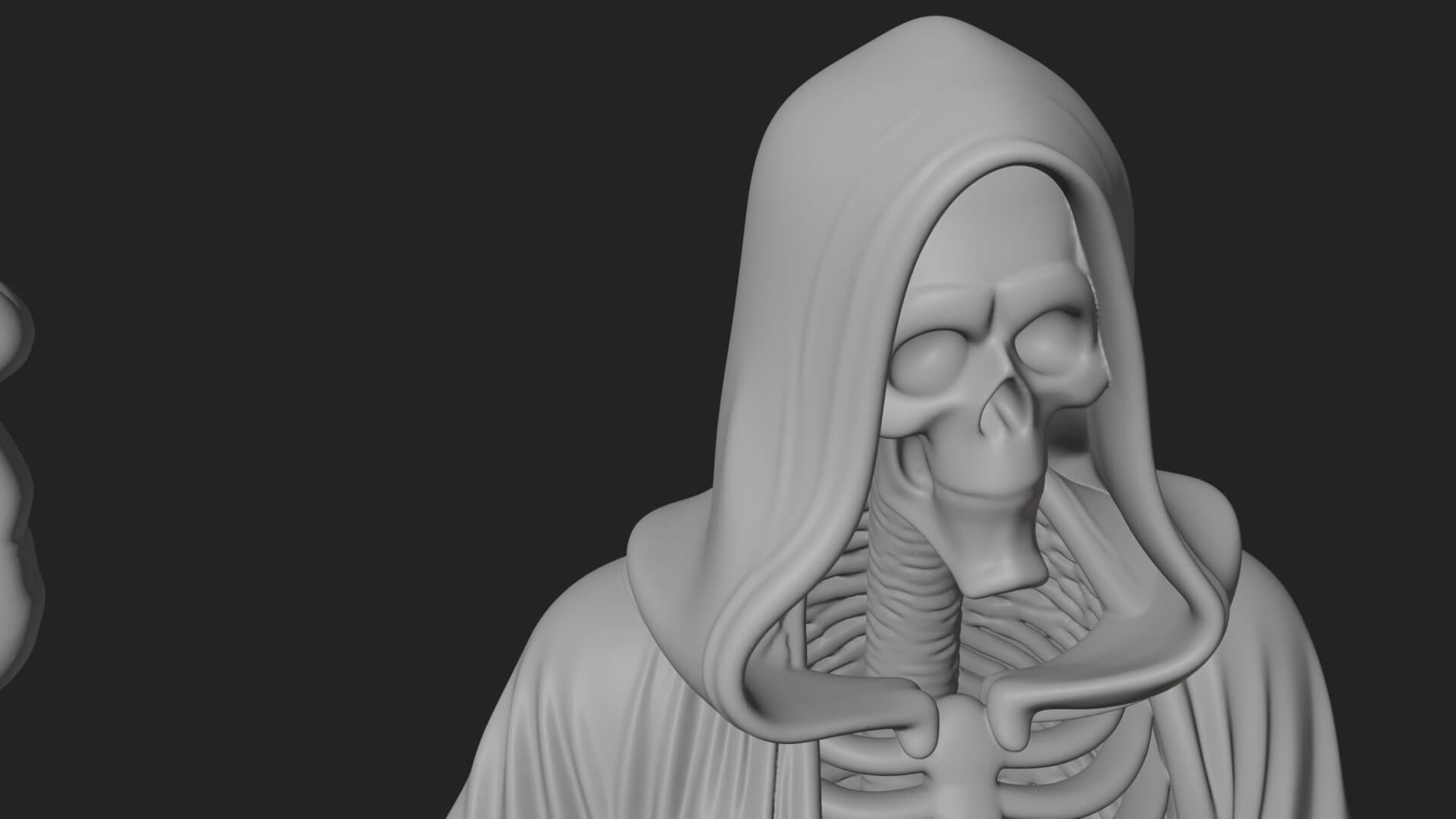 Hooded Skeleton Reaper Statue Design 30 3D Print Model 3D Model