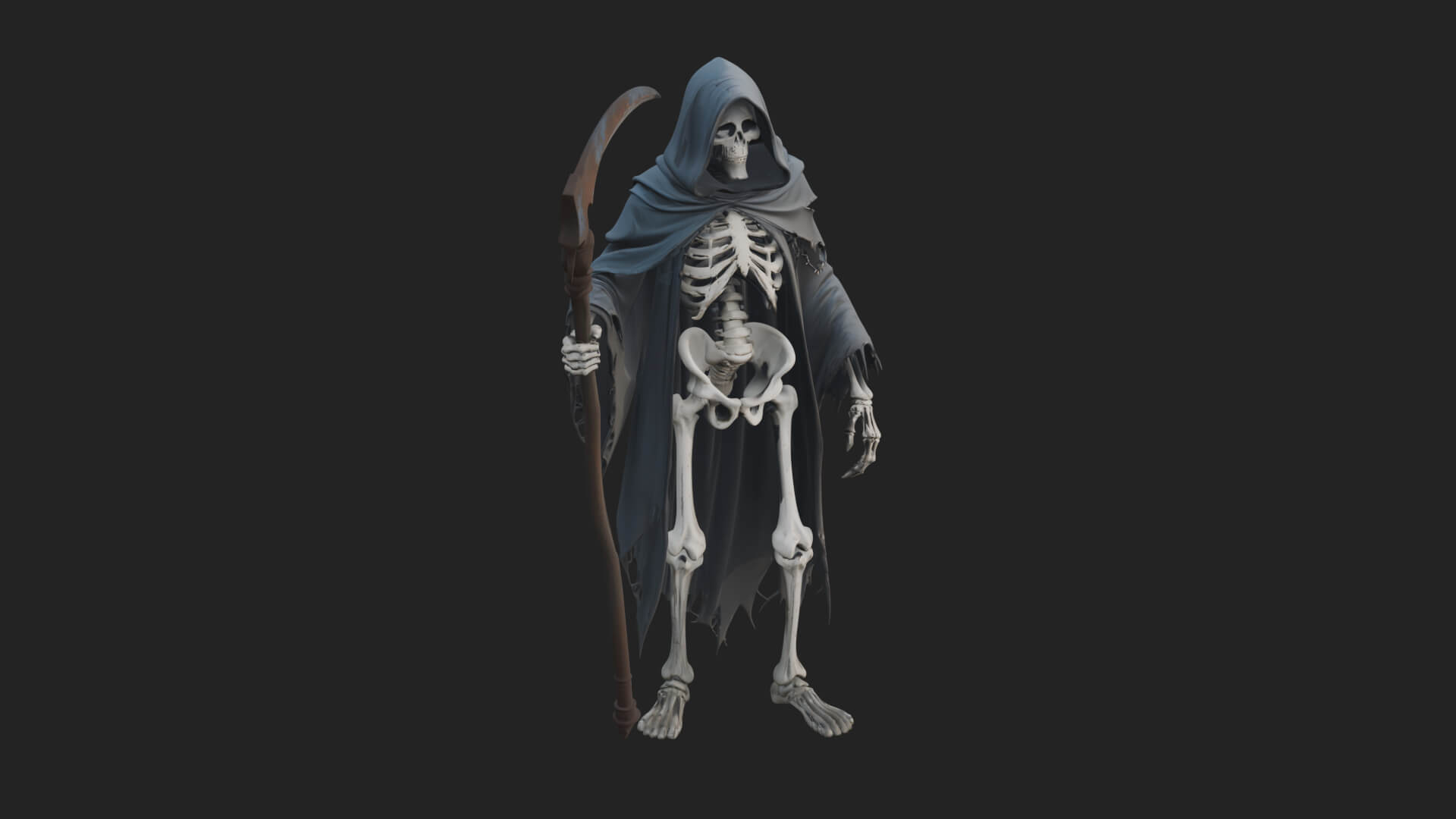 Hooded Skeleton Reaper Statue Design 31 3d Print Model 3D Model