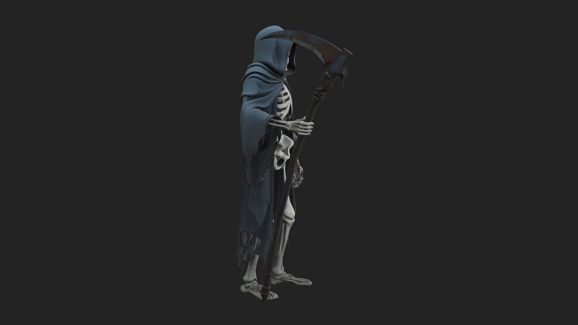 Hooded Skeleton Reaper Statue Design 31 3d Print Model 3D Model