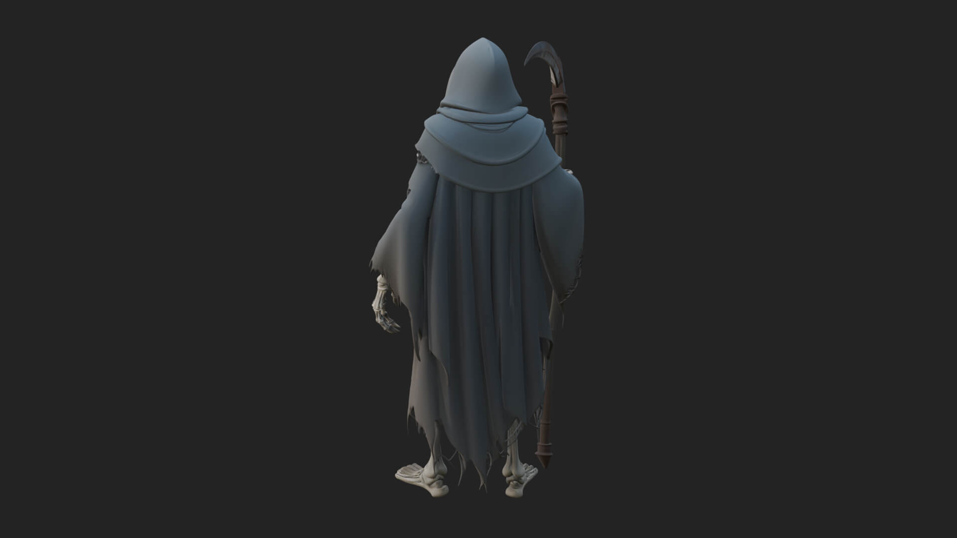 Hooded Skeleton Reaper Statue Design 31 3d Print Model 3D Model