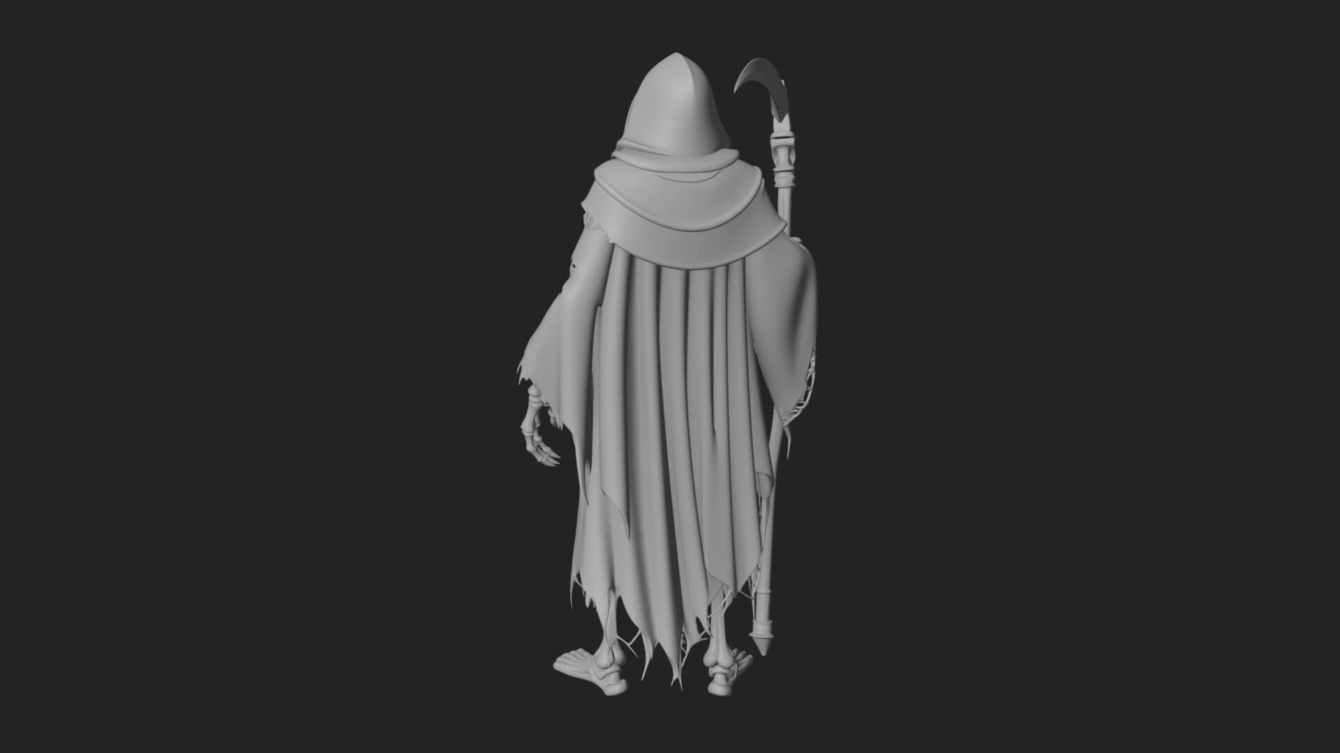 Hooded Skeleton Reaper Statue Design 31 3d Print Model 3D Model