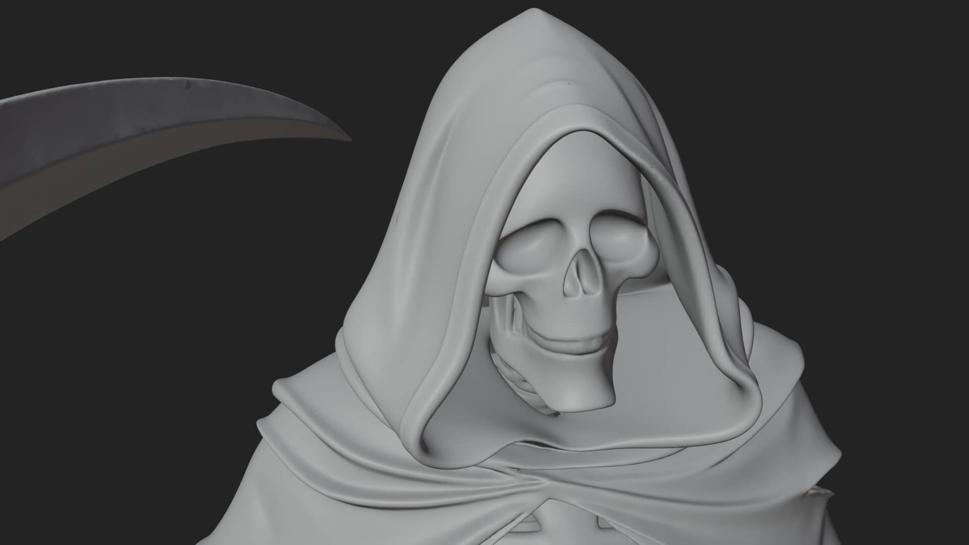 Hooded Skeleton Reaper Statue Design 31 3d Print Model 3D Model