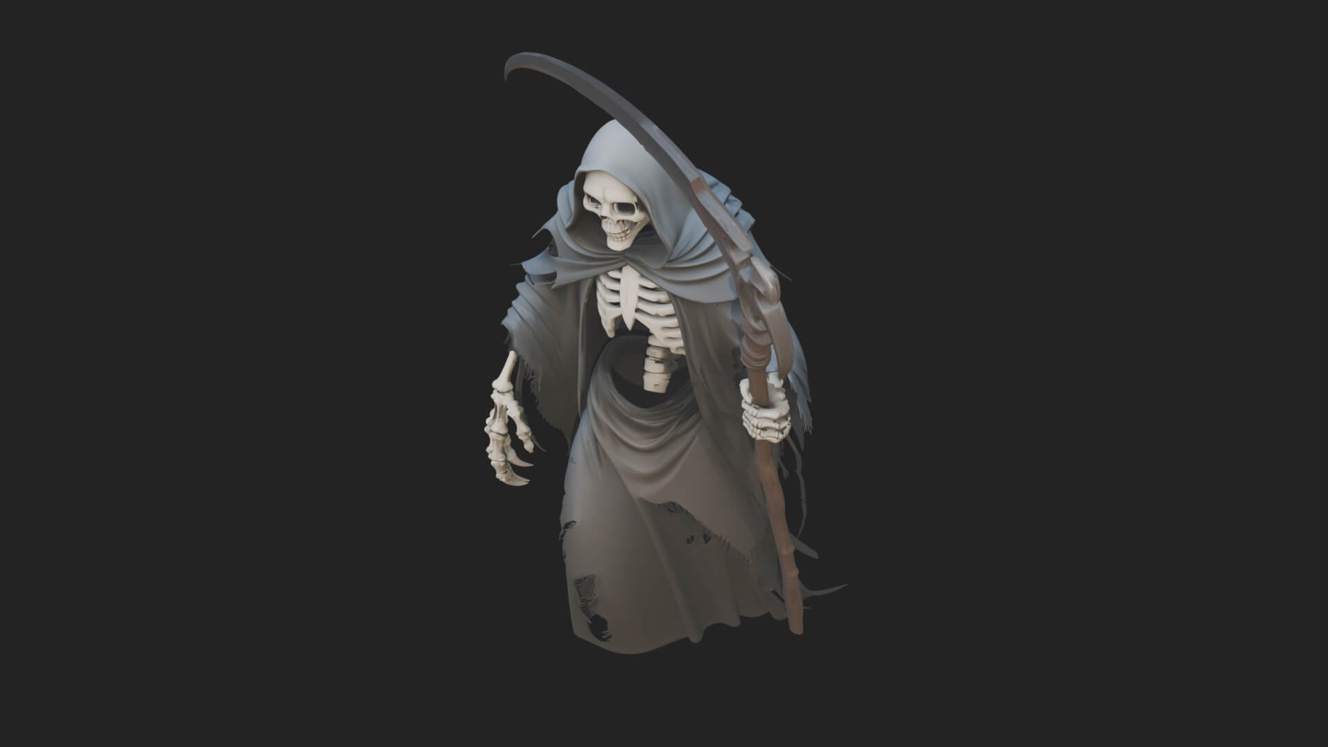 Hooded Skeleton Reaper Statue Design 32 3D Print Model 3D Model