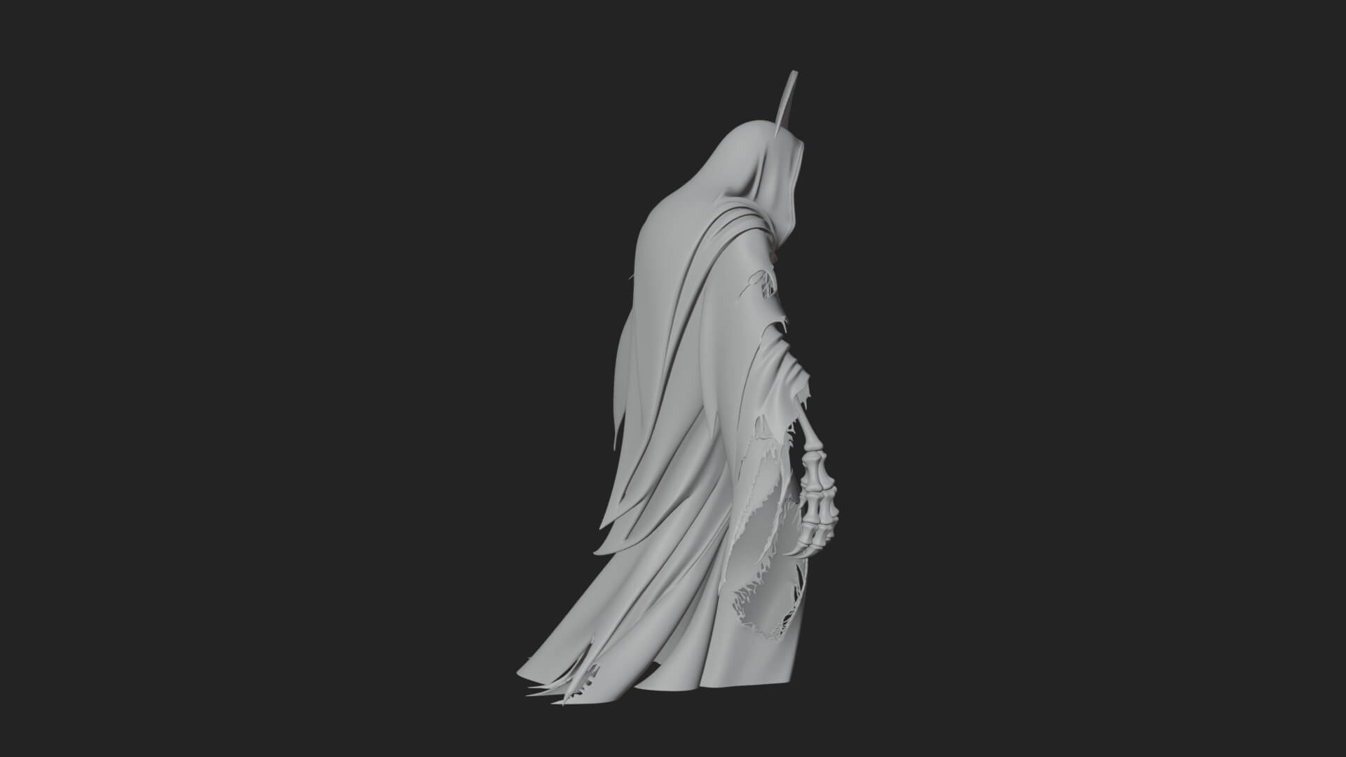 Hooded Skeleton Reaper Statue Design 32 3D Print Model 3D Model