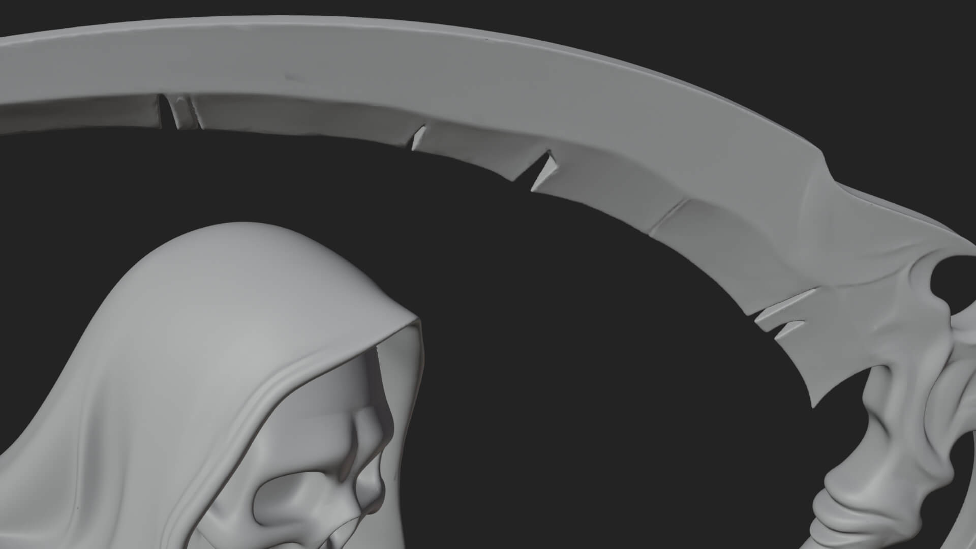 Hooded Skeleton Reaper Statue Design 32 3D Print Model 3D Model