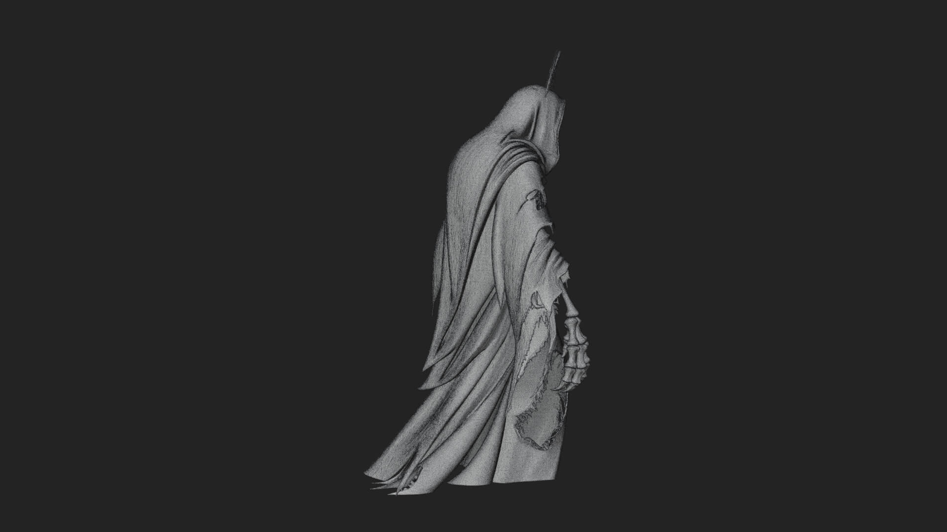 Hooded Skeleton Reaper Statue Design 32 3D Print Model 3D Model