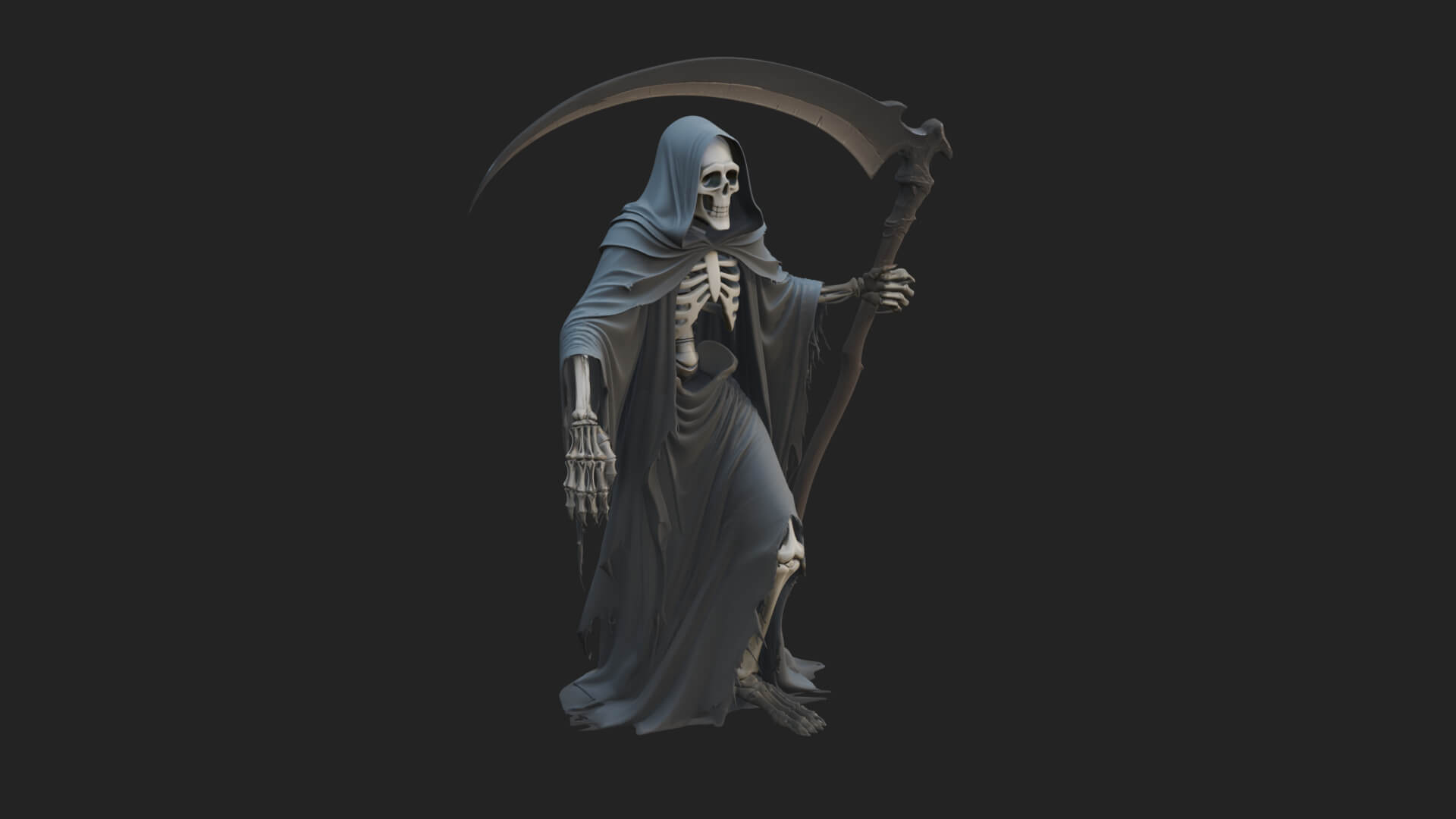 Hooded Skeleton Reaper Statue Design 33 3D Print Model 3D Model