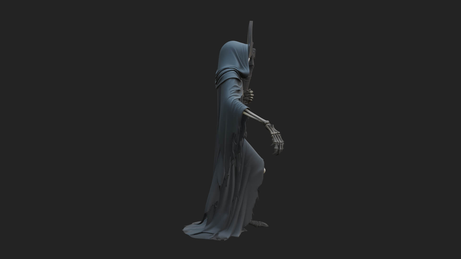 Hooded Skeleton Reaper Statue Design 33 3D Print Model 3D Model