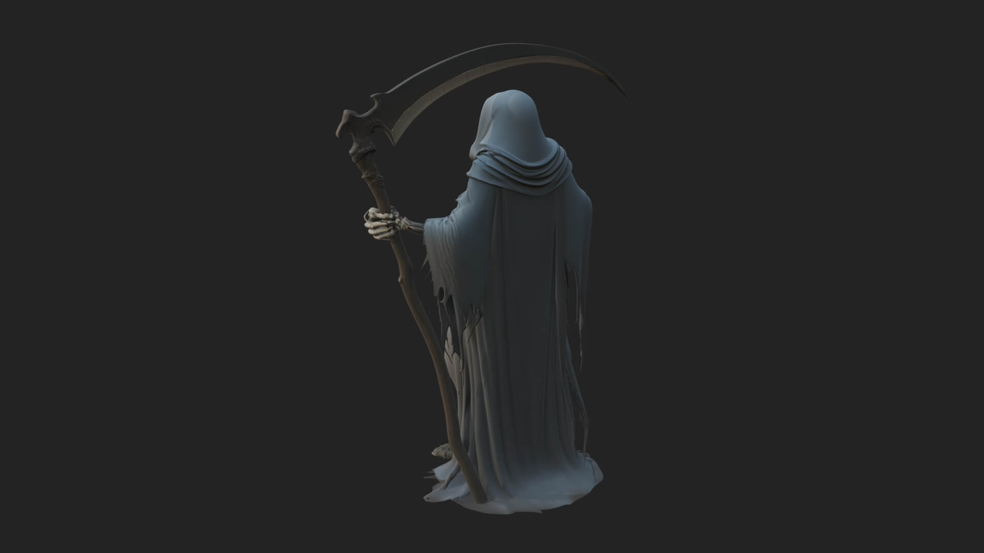 Hooded Skeleton Reaper Statue Design 33 3D Print Model 3D Model