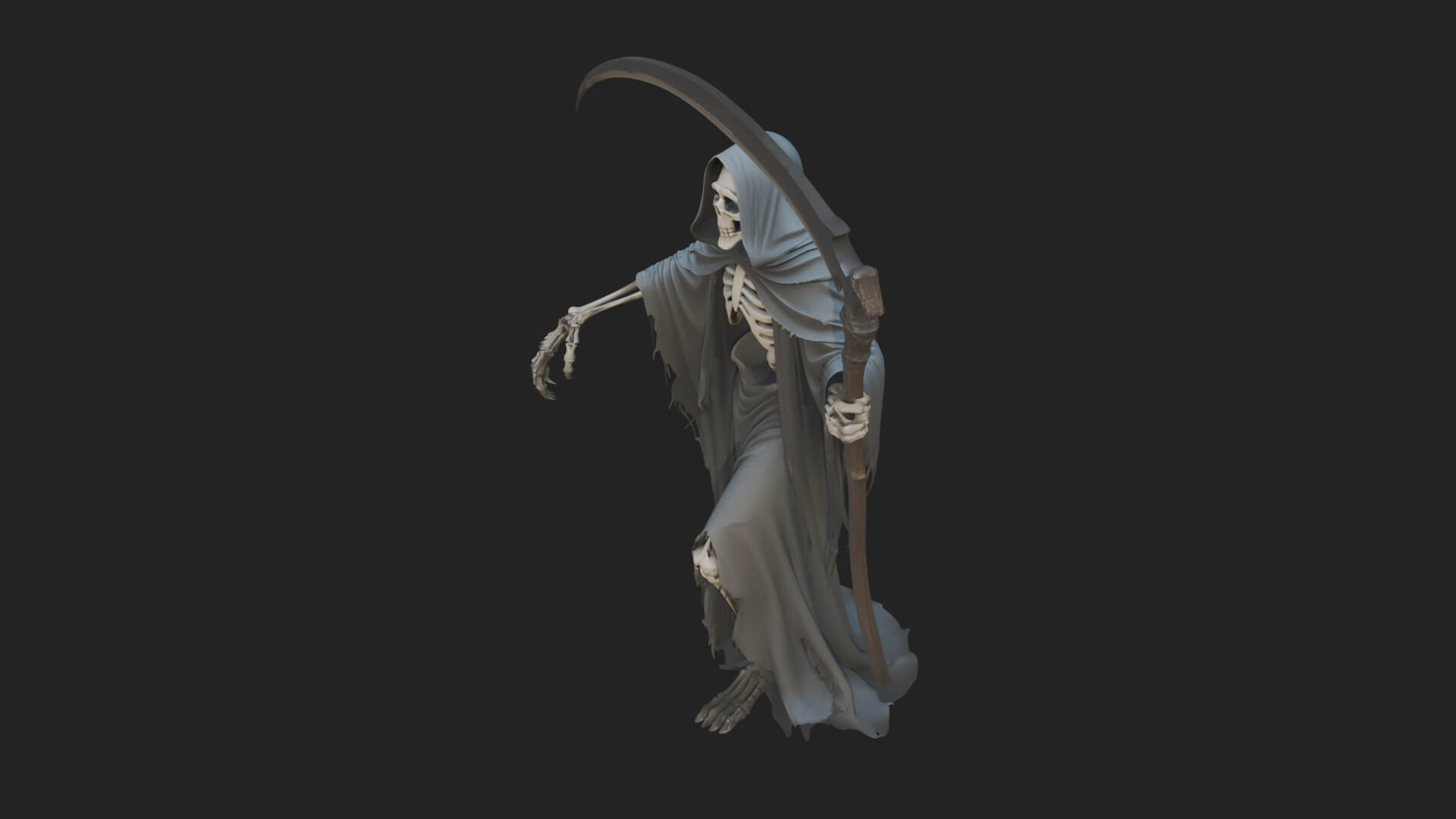 Hooded Skeleton Reaper Statue Design 33 3D Print Model 3D Model