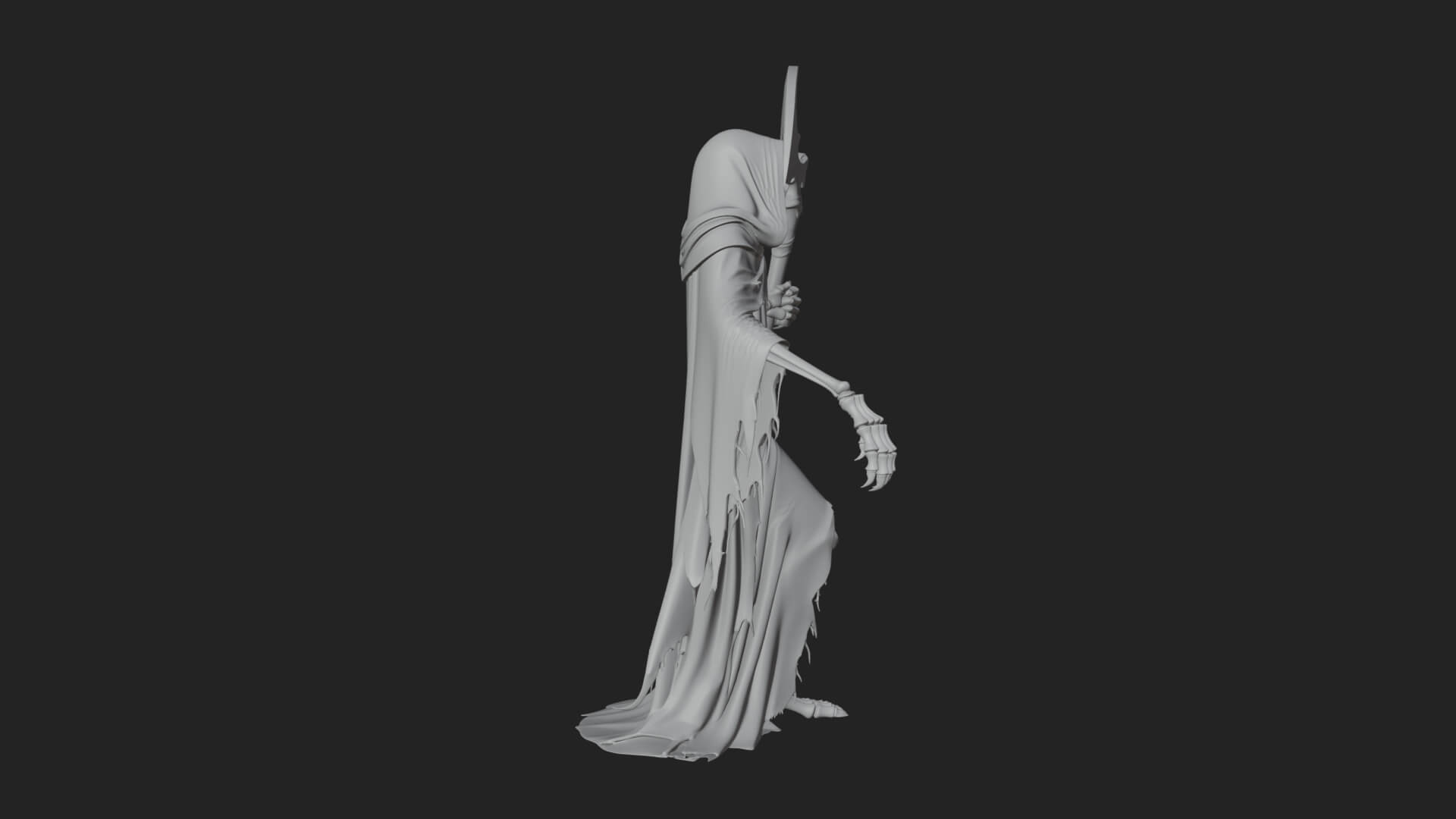 Hooded Skeleton Reaper Statue Design 33 3D Print Model 3D Model