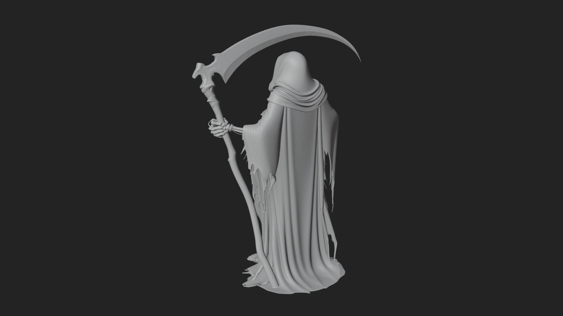 Hooded Skeleton Reaper Statue Design 33 3D Print Model 3D Model