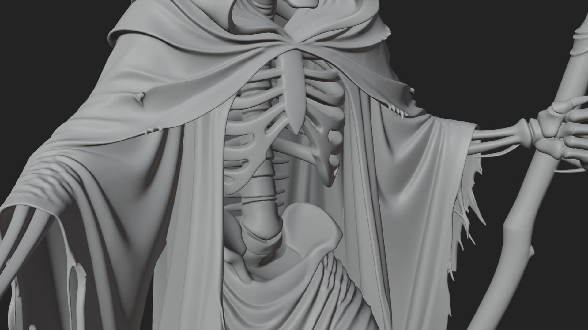 Hooded Skeleton Reaper Statue Design 33 3D Print Model 3D Model