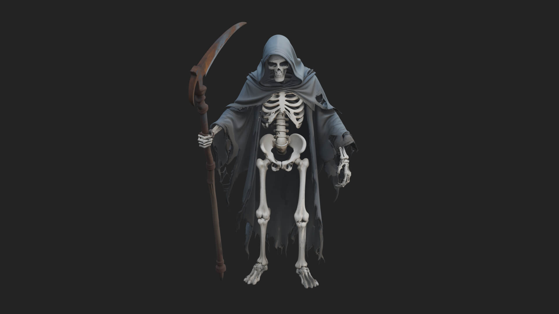 Hooded Skeleton Reaper Statue Design 34 3D Print Model 3D Model