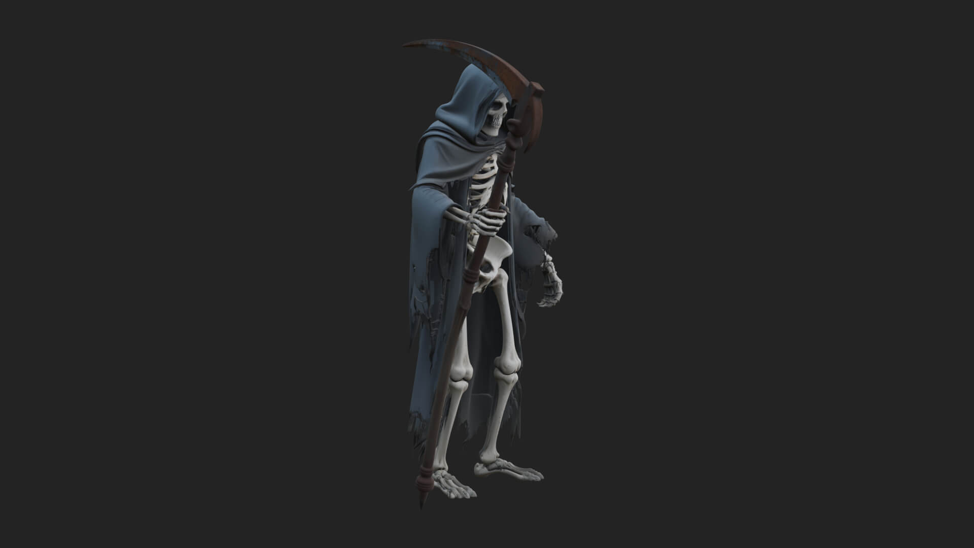 Hooded Skeleton Reaper Statue Design 34 3D Print Model 3D Model