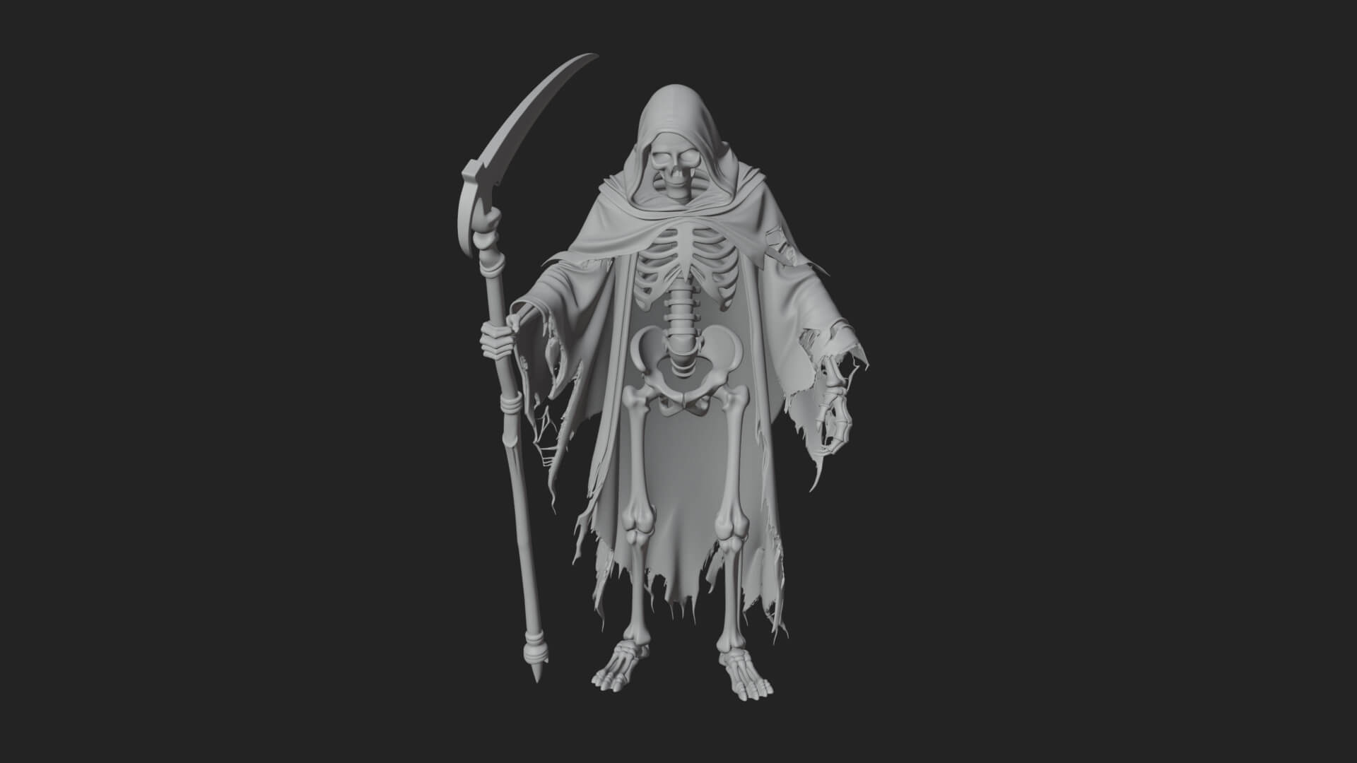 Hooded Skeleton Reaper Statue Design 34 3D Print Model 3D Model