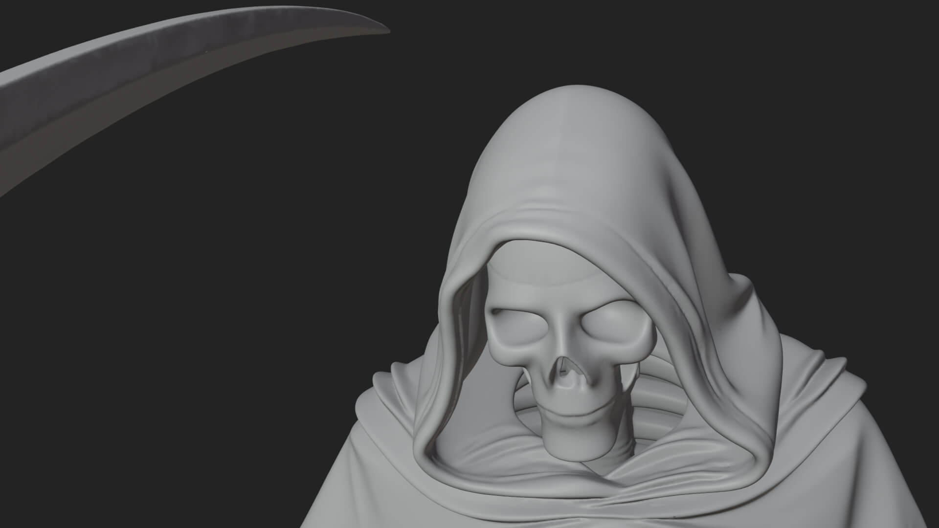 Hooded Skeleton Reaper Statue Design 34 3D Print Model 3D Model