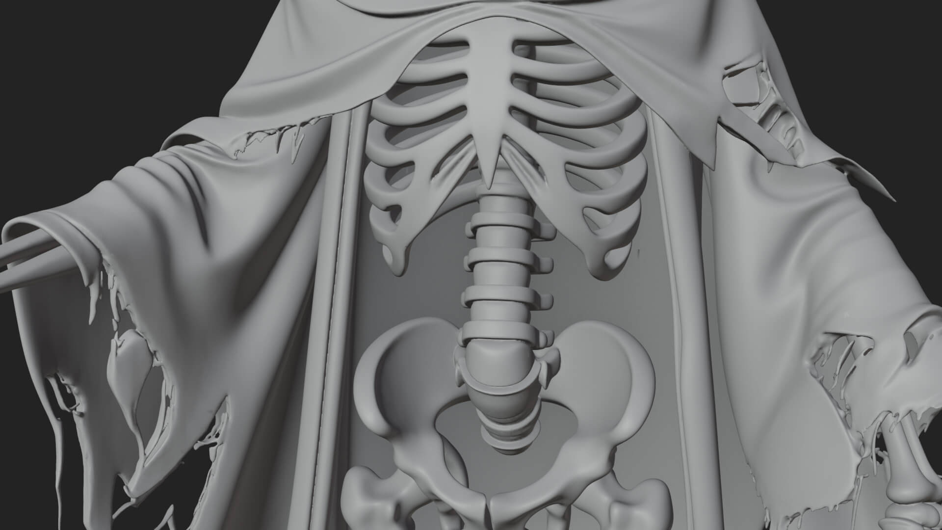 Hooded Skeleton Reaper Statue Design 34 3D Print Model 3D Model