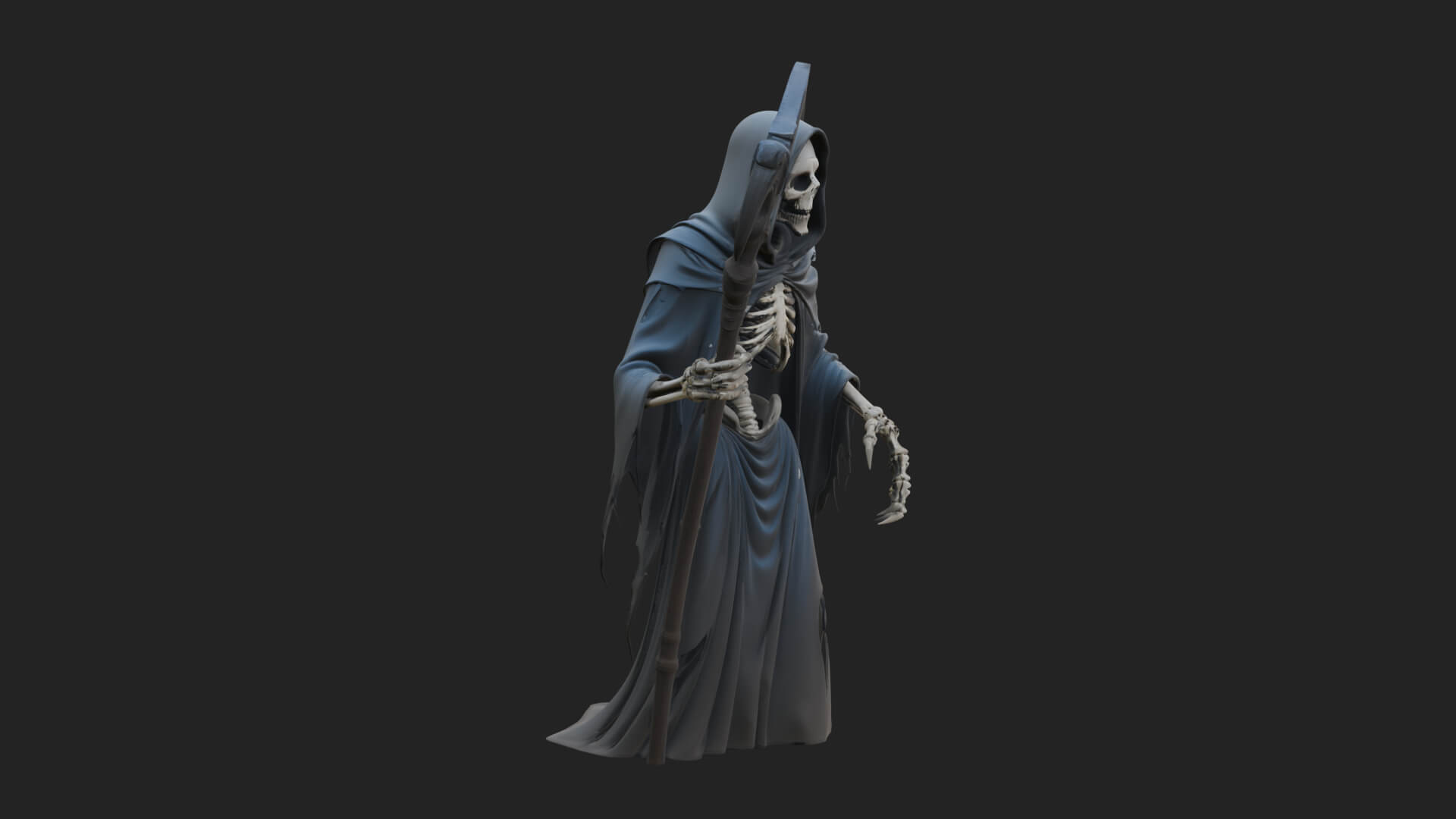 Hooded Skeleton Reaper Statue Design 35 3D Print Model 3D Model
