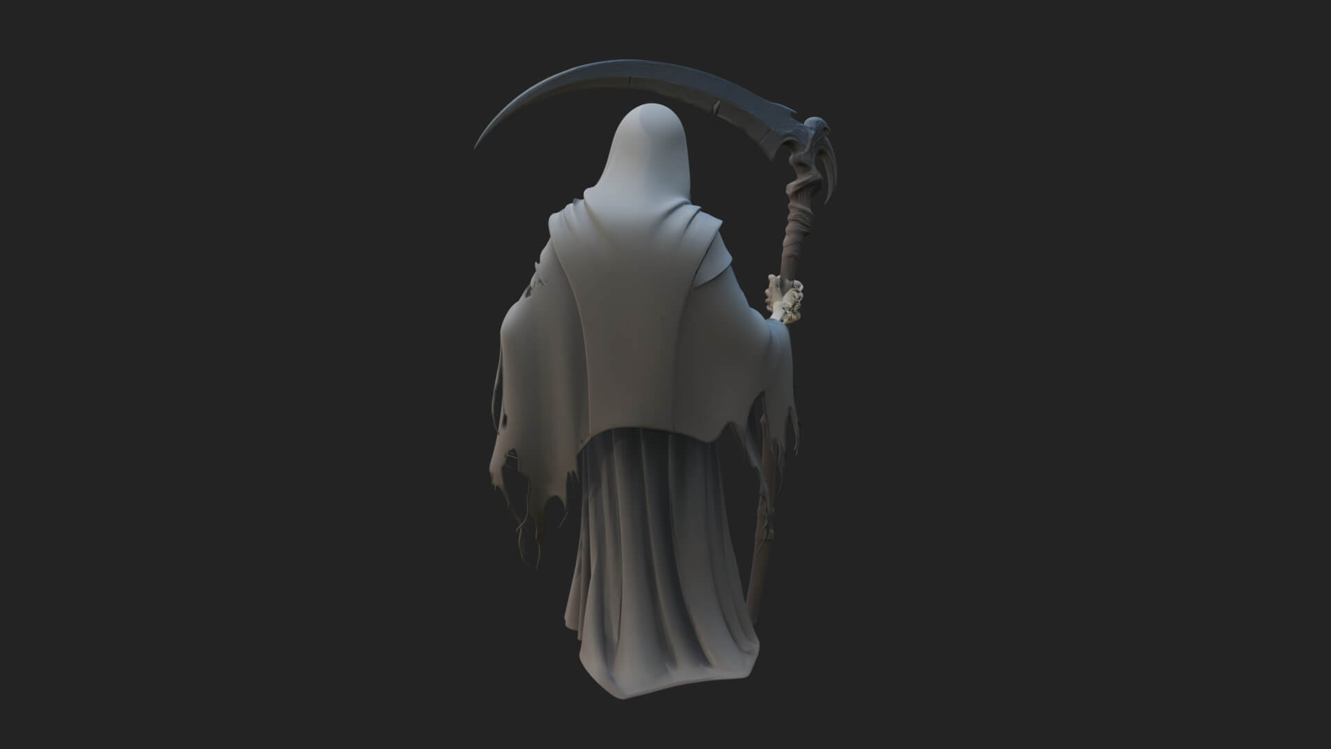 Hooded Skeleton Reaper Statue Design 35 3D Print Model 3D Model