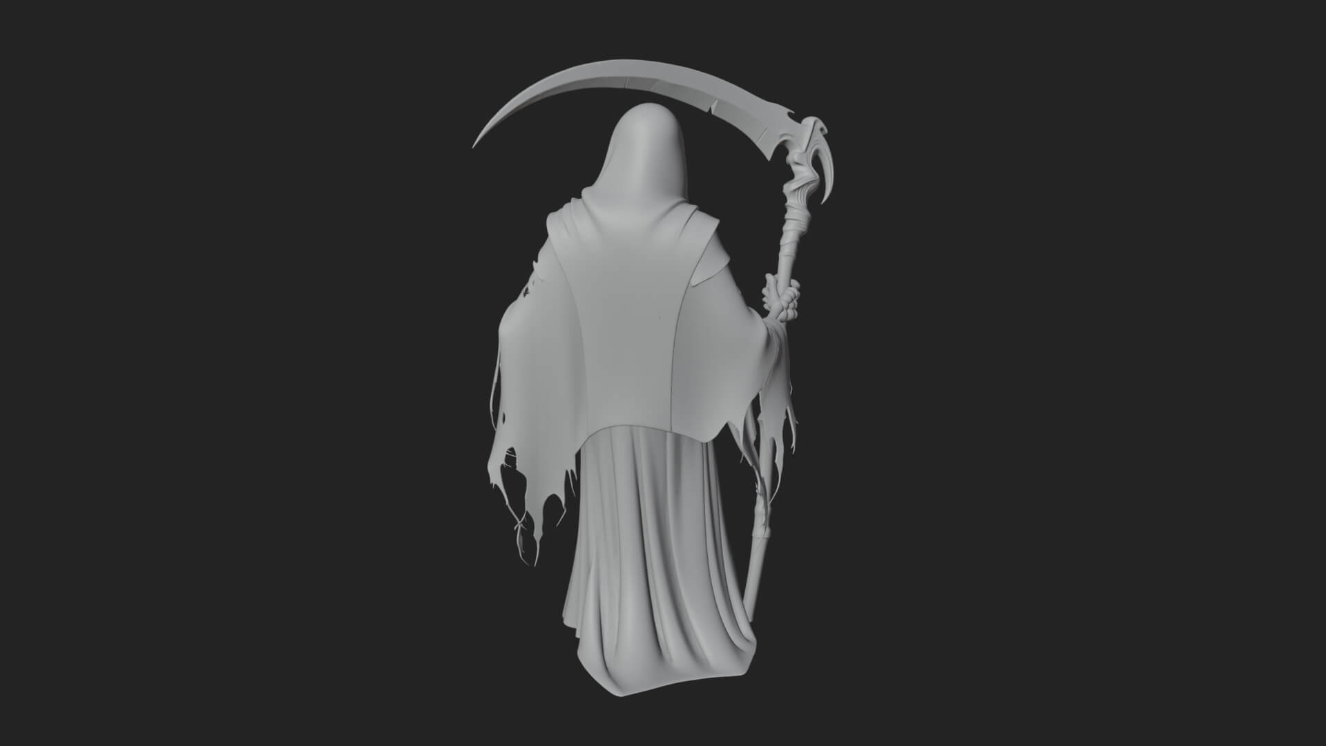 Hooded Skeleton Reaper Statue Design 35 3D Print Model 3D Model