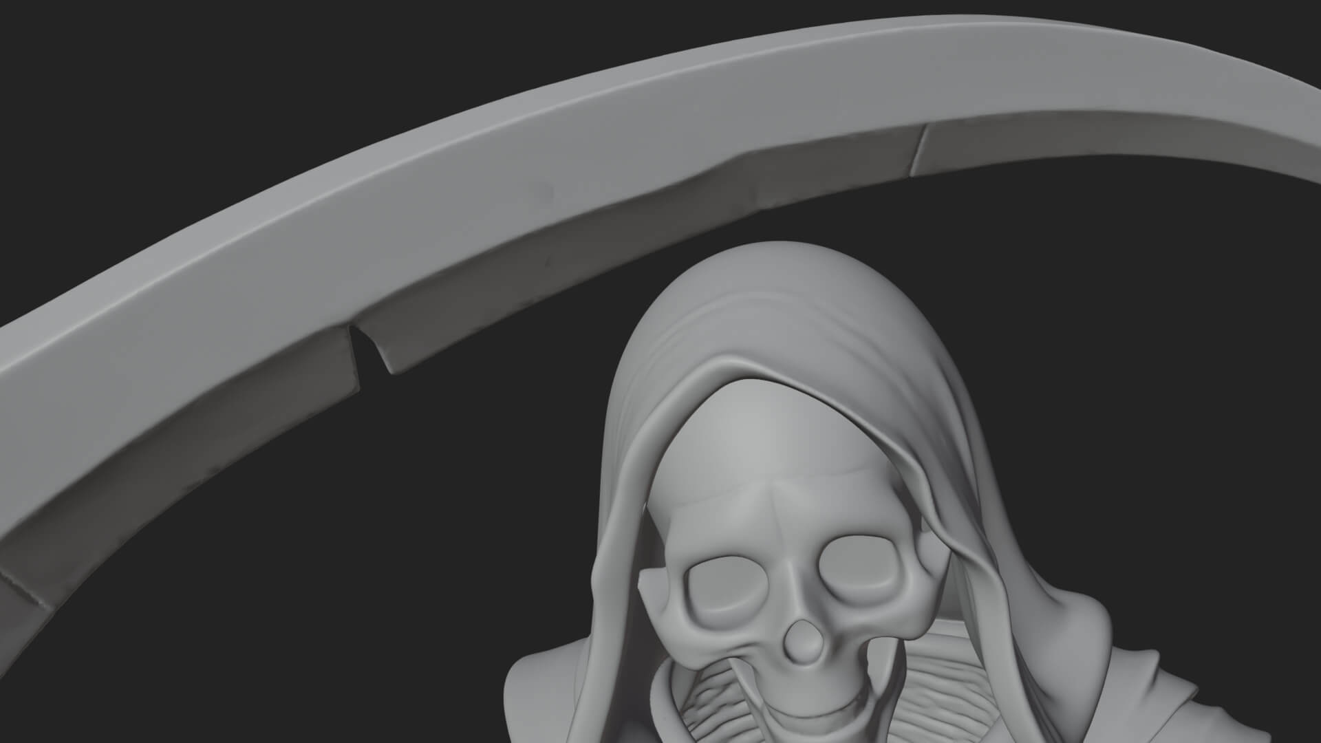 Hooded Skeleton Reaper Statue Design 35 3D Print Model 3D Model