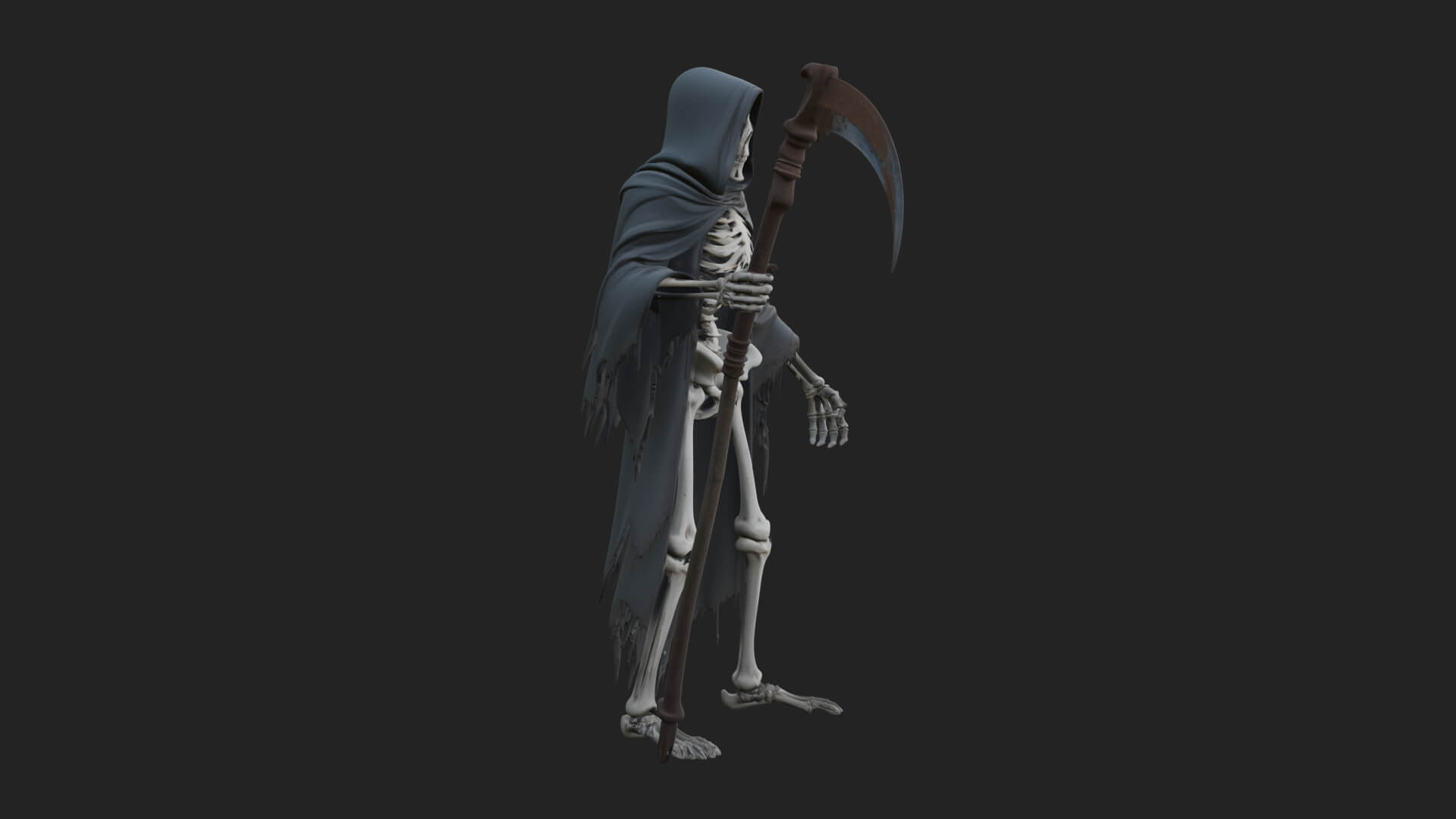 Hooded Skeleton Reaper Statue Design 36 3D Print Model 3D Model