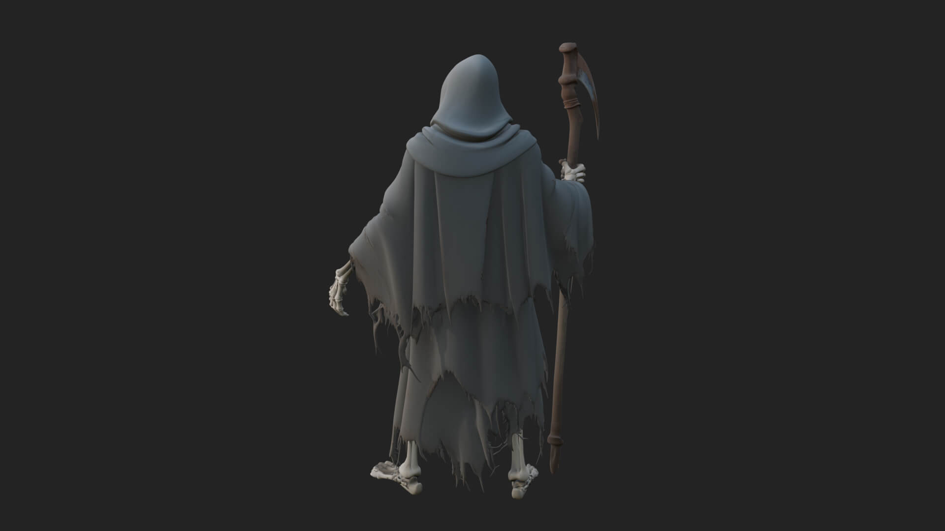 Hooded Skeleton Reaper Statue Design 36 3D Print Model 3D Model