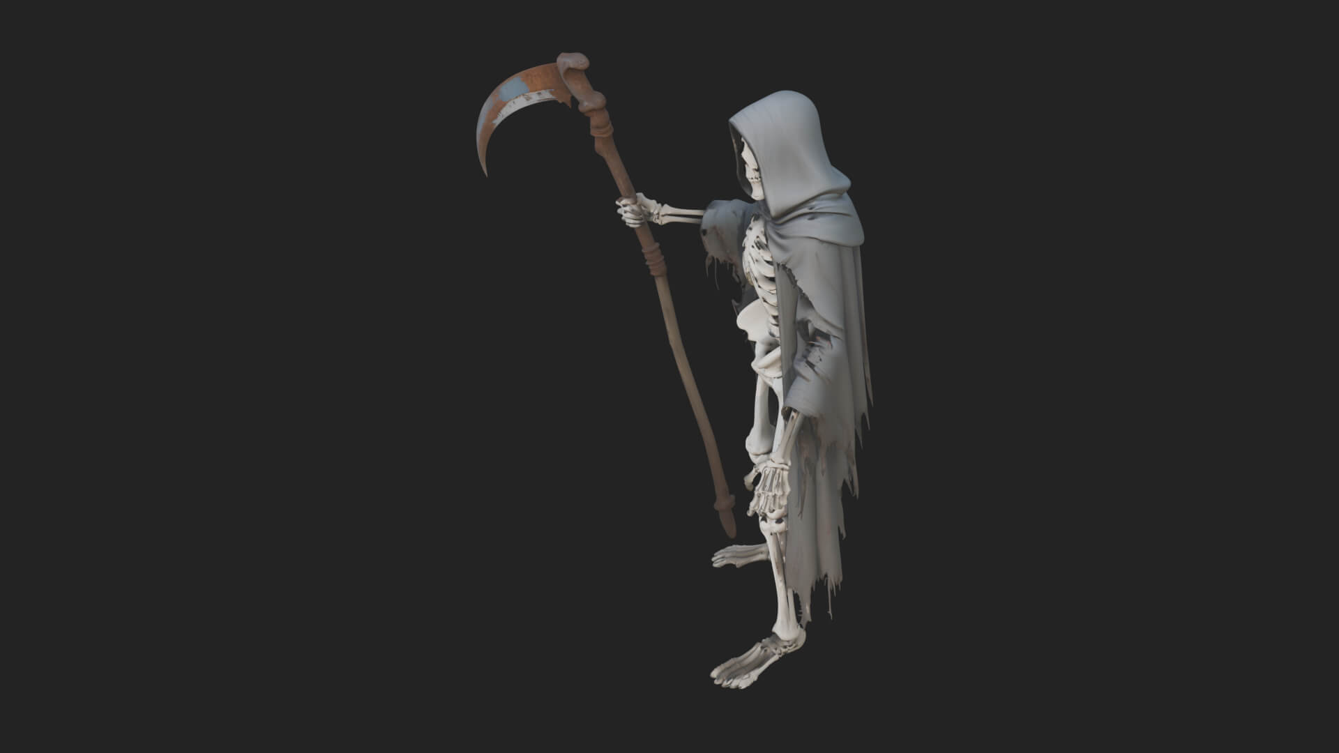 Hooded Skeleton Reaper Statue Design 36 3D Print Model 3D Model