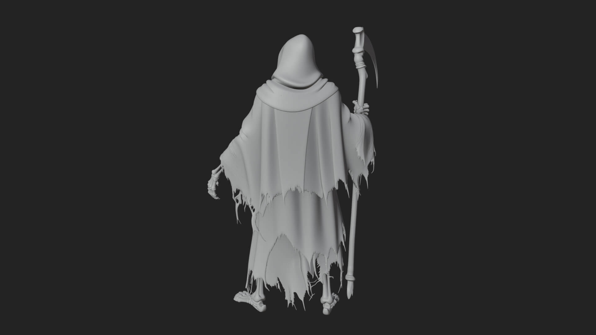 Hooded Skeleton Reaper Statue Design 36 3D Print Model 3D Model