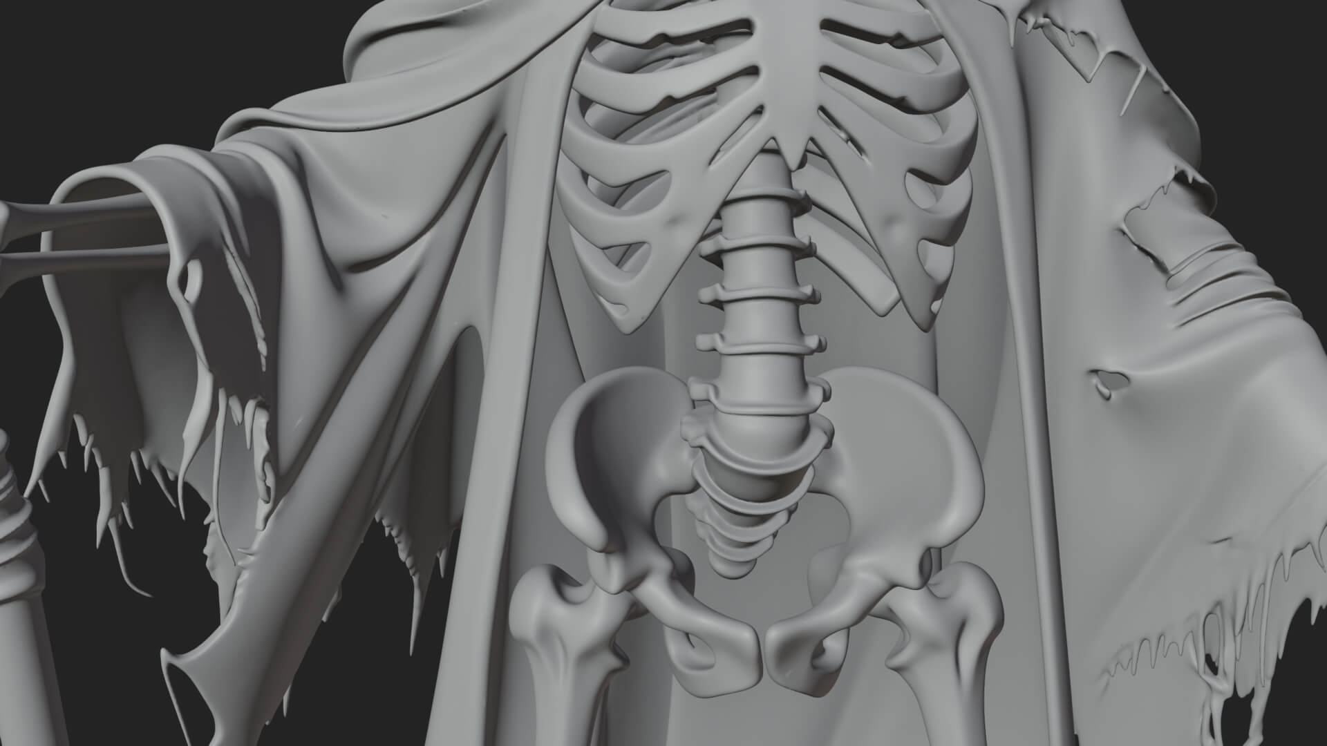 Hooded Skeleton Reaper Statue Design 36 3D Print Model 3D Model
