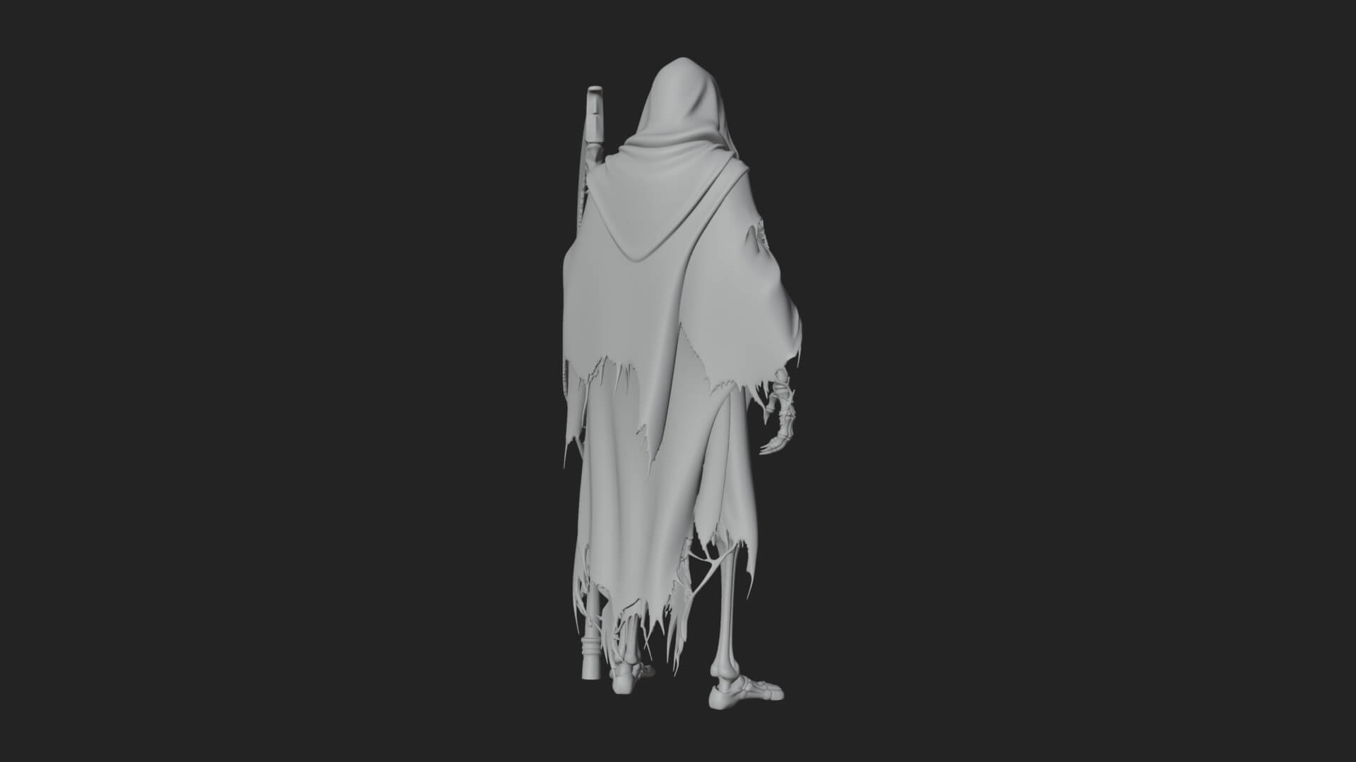 Hooded Skeleton Reaper Statue Design 37 3D Print Model 3D Model