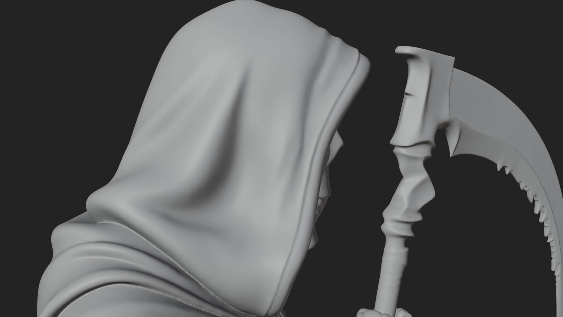 Hooded Skeleton Reaper Statue Design 37 3D Print Model 3D Model