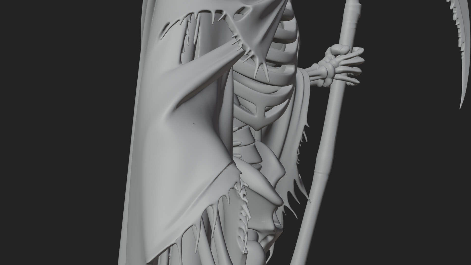 Hooded Skeleton Reaper Statue Design 37 3D Print Model 3D Model