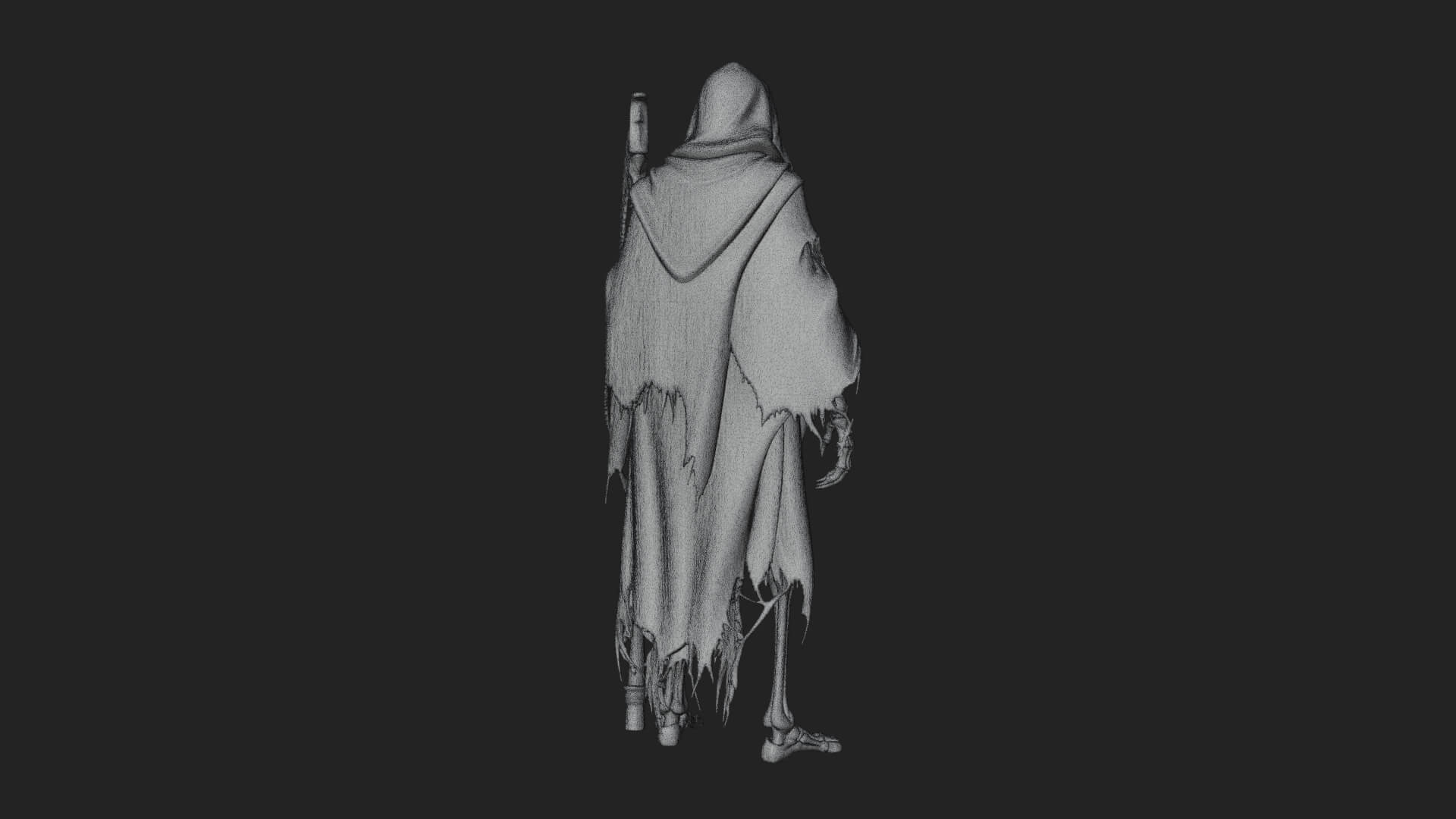 Hooded Skeleton Reaper Statue Design 37 3D Print Model 3D Model