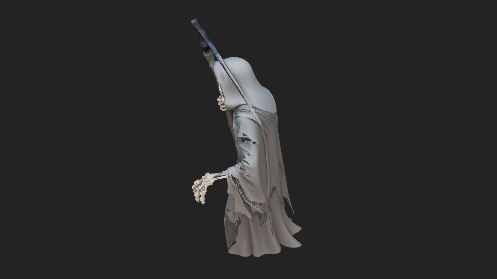 Hooded Skeleton Reaper Statue Design 38 3D Print Model 3D Model