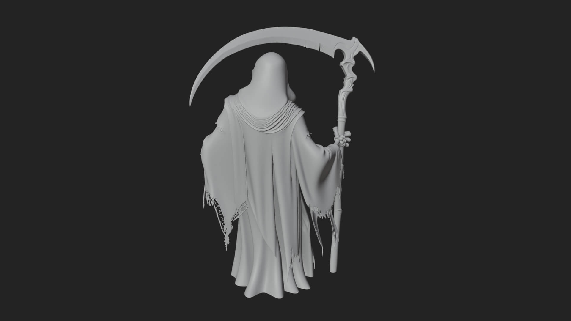 Hooded Skeleton Reaper Statue Design 38 3D Print Model 3D Model