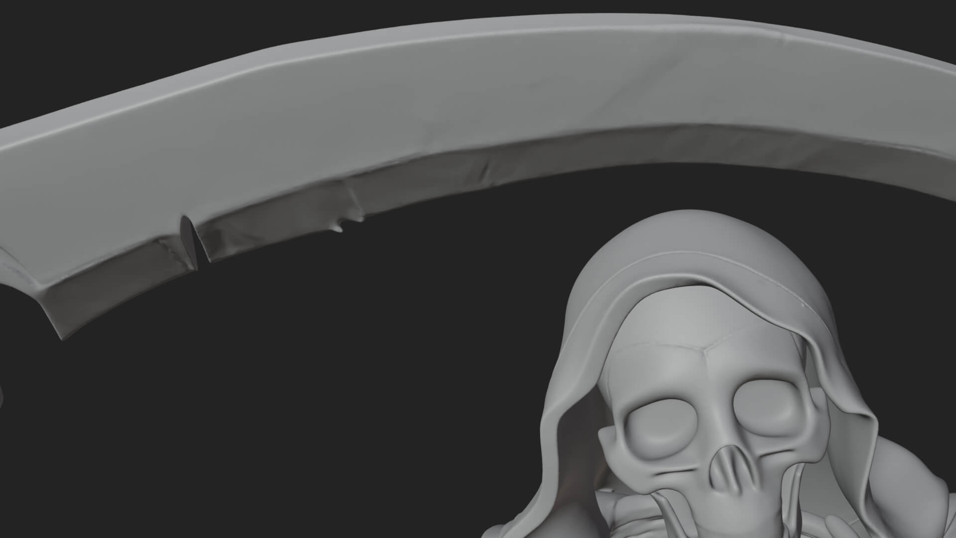 Hooded Skeleton Reaper Statue Design 38 3D Print Model 3D Model